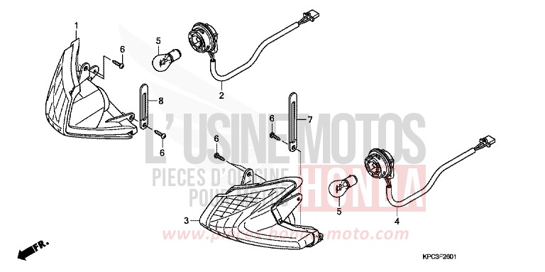 CLIGNOTANT (XL125V7/8) de Varadero 125 CHEVALIER SILVER METALLIC (NHA83) de 2007